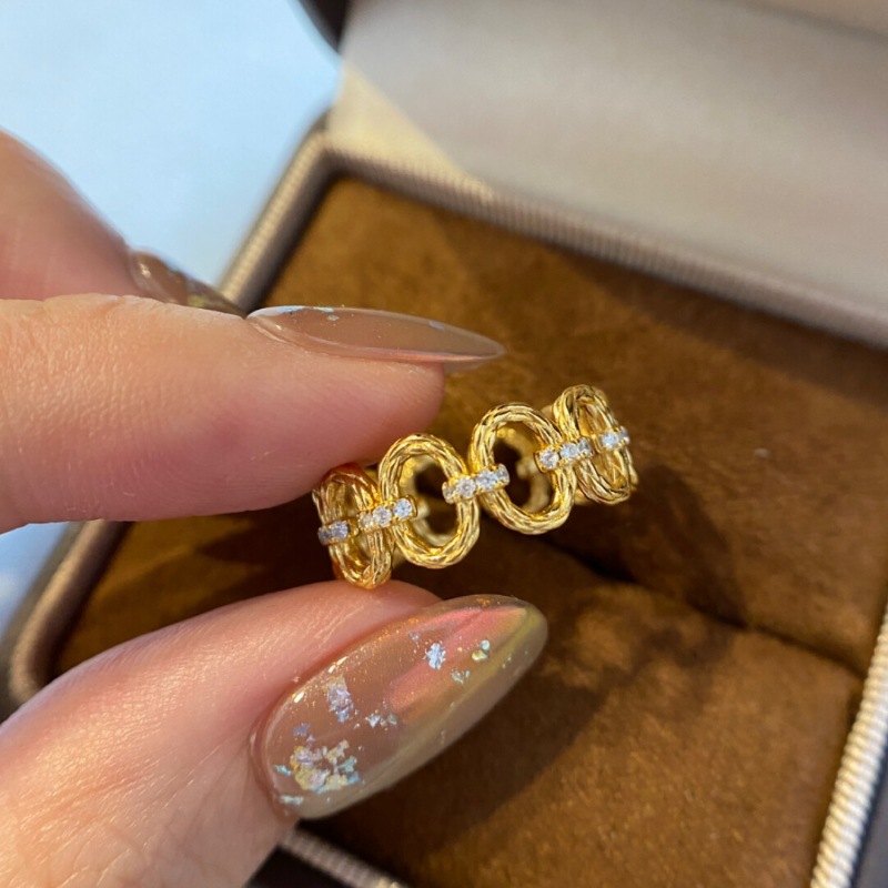 Street Fashion Rings - Minimalist hip-hop style hollow out diamond