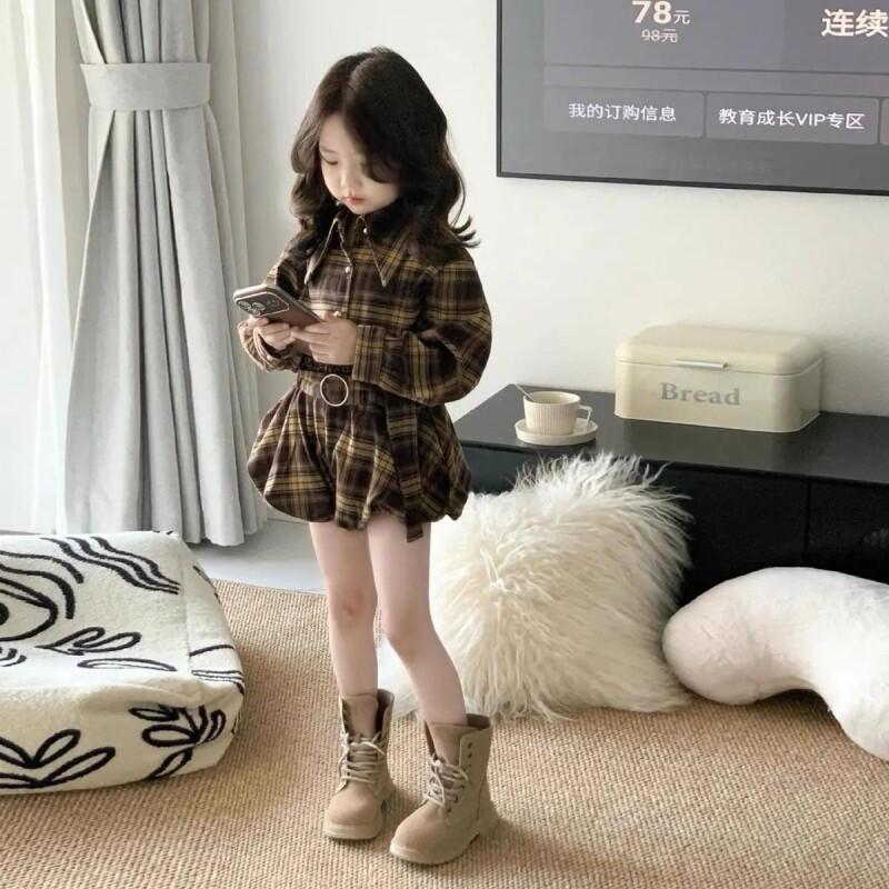 Street Fashion Hong Kong - Children's Clothing New Style Girls Plaid