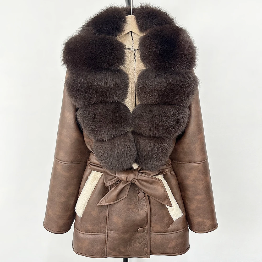 Street Fashion Store - Retro Lamb Fur Jacket Natural Fox