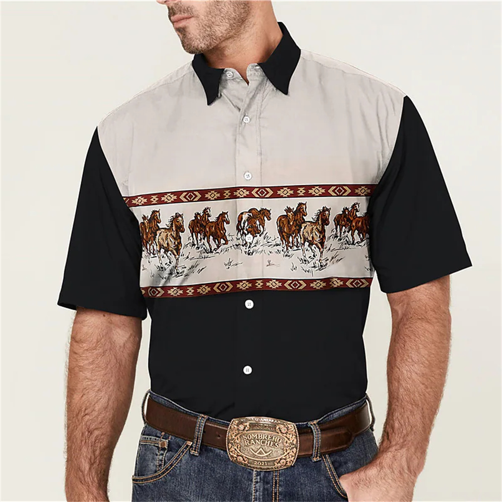 Men's western shirt animal gra - Street Fashion Shanghai 评论和价格
