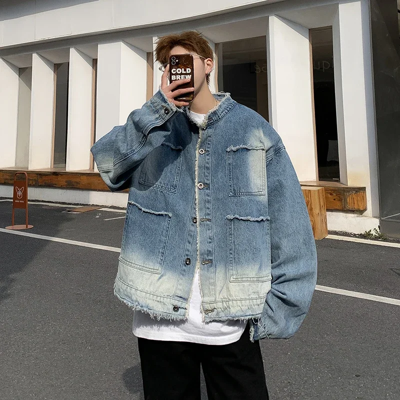 American Retro Hip Pop Raw Edg - Street Fashion Jeans Men 评论和价格