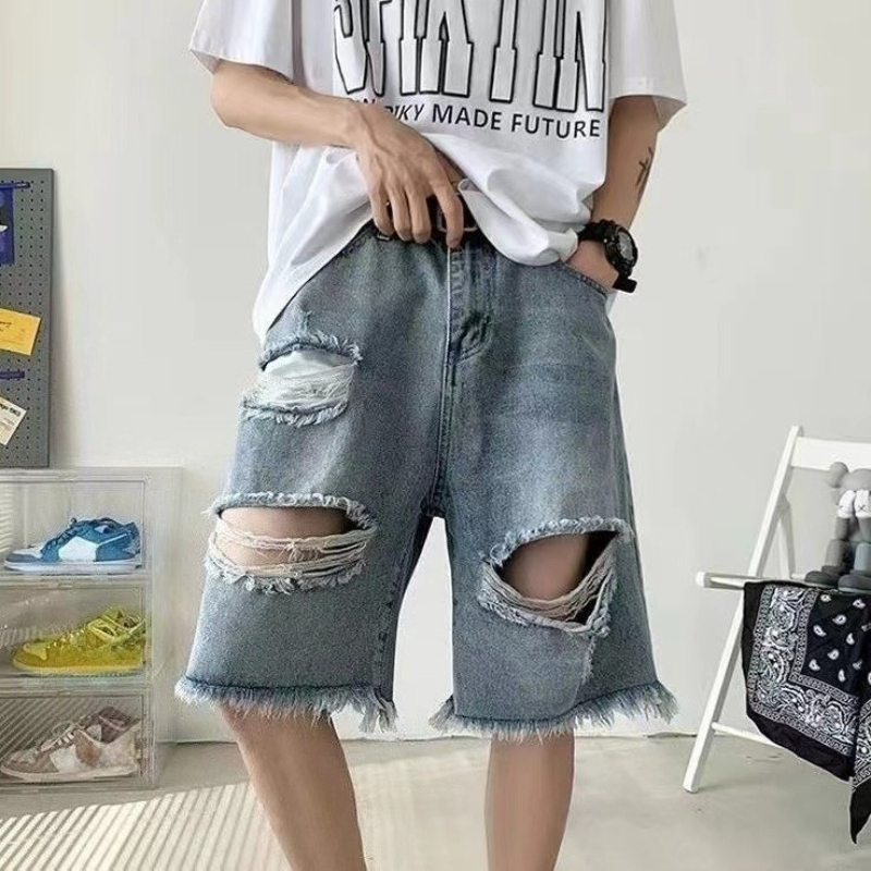 Edgy Cool Men's Ripped Denim S - Street Fashion Hong Kong 评论和价格