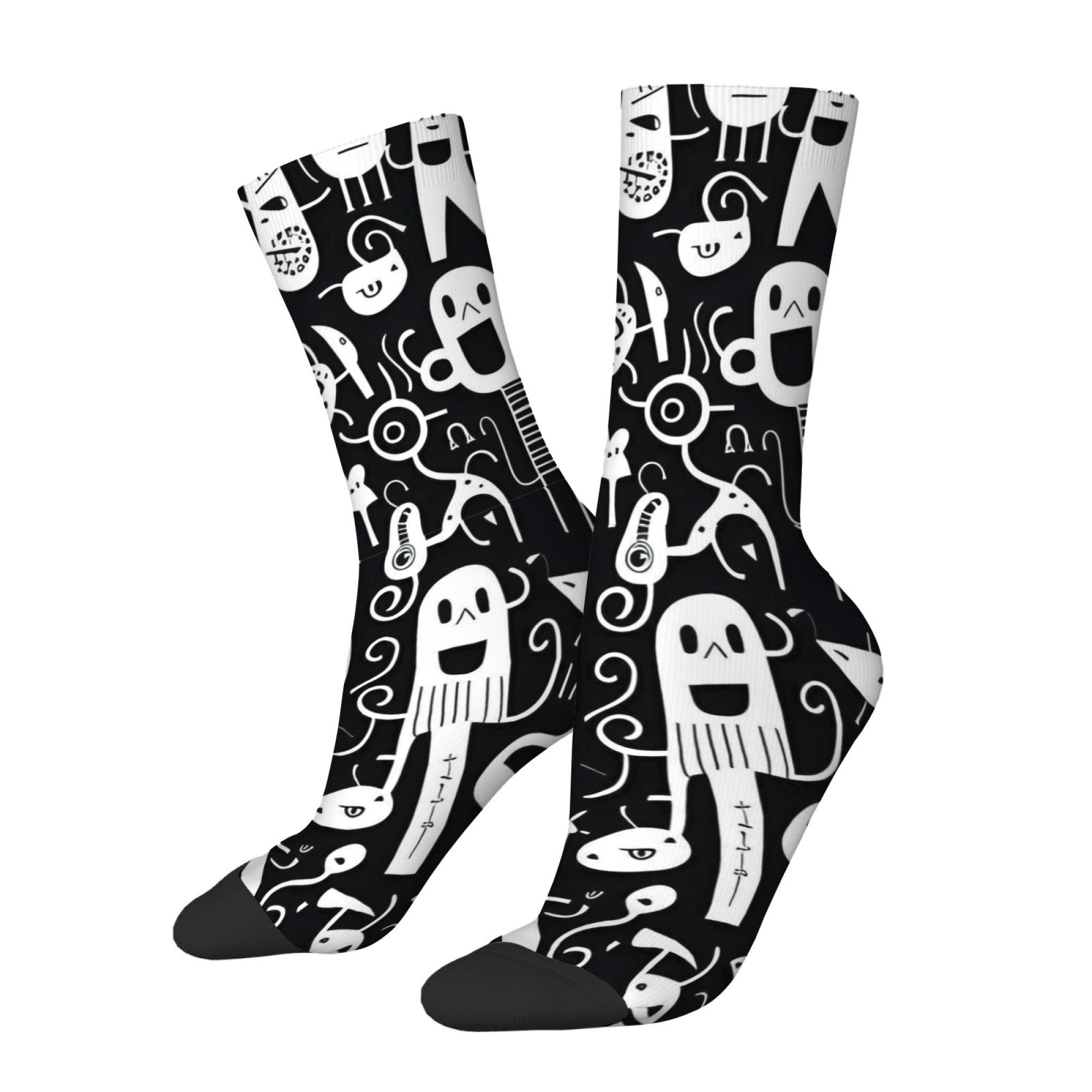 Black White Graffiti Quirky Pr - Quirky Street Fashion 评论和价格