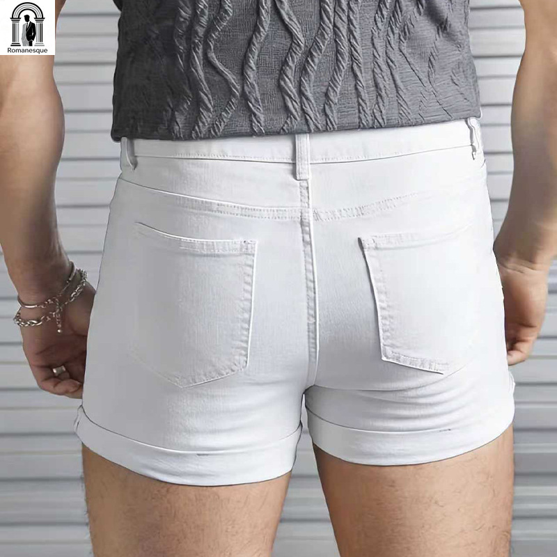 Men's Sexy Slim Fit White Deni - Street Fashion Jeans Men 评论和价格