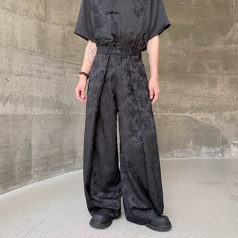 Men Chinese Style Wide Leg Pan - Street Fashion In Chinese 评论和价格