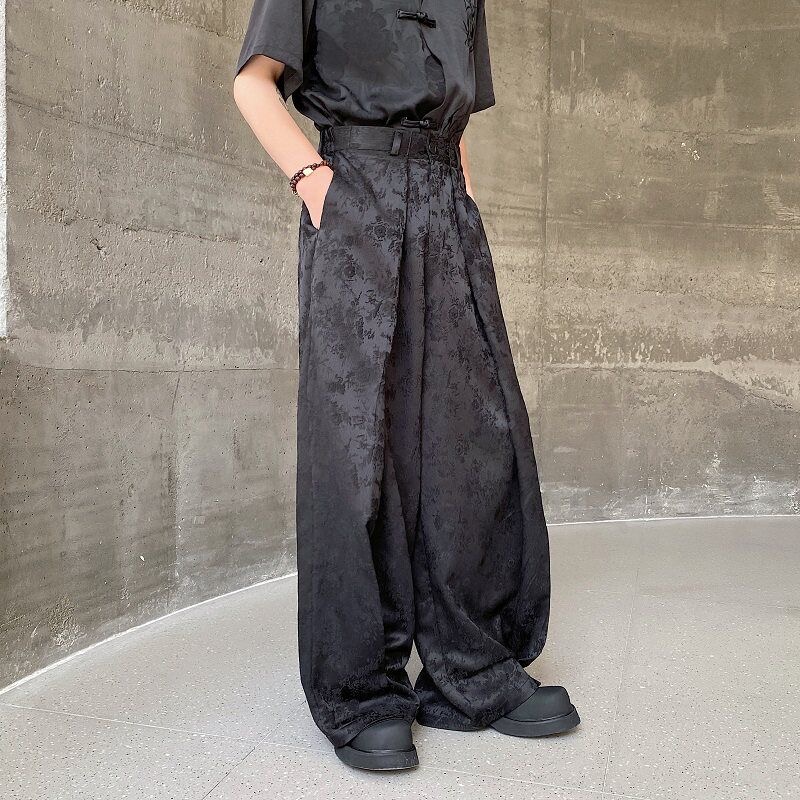 Men Chinese Style Wide Leg Pan - Street Fashion In Chinese 评论和价格