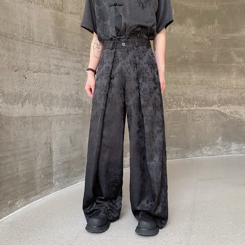 Men Chinese Style Wide Leg Pan - Street Fashion In Chinese 评论和价格