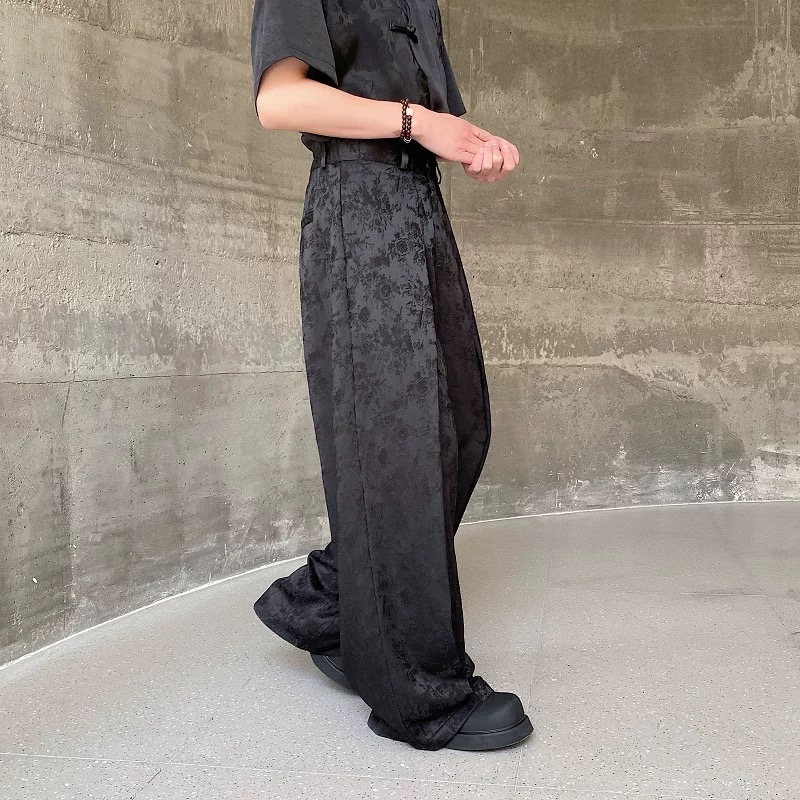 Men Chinese Style Wide Leg Pan - Street Fashion In Chinese 评论和价格