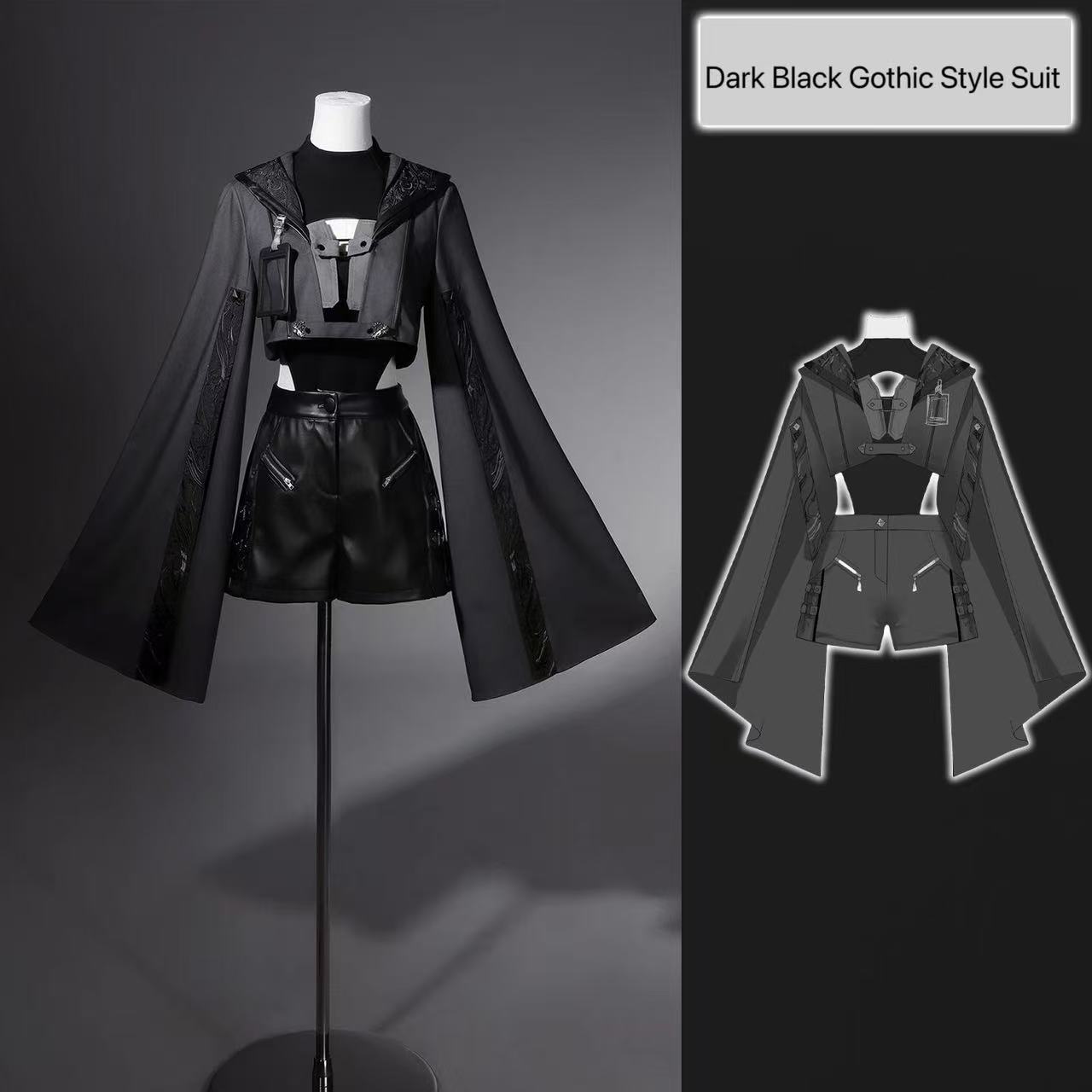 Dark Black Gothic Costume Wome - Street Fashion In Chinese 评论和价格