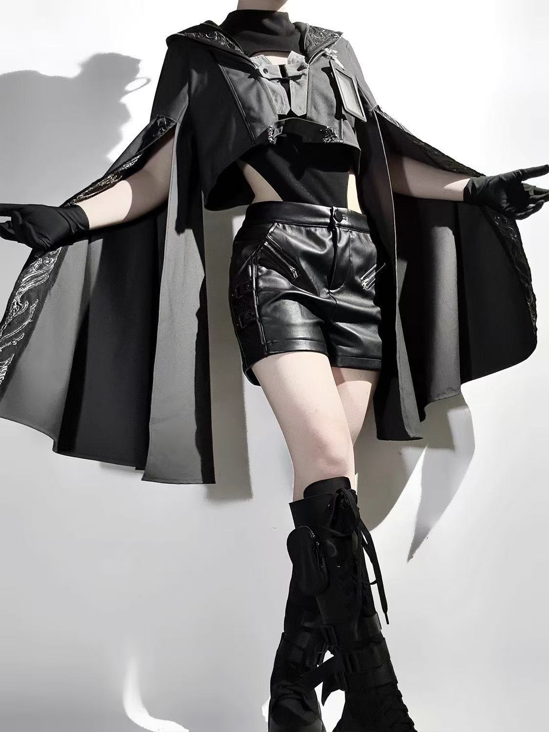 Dark Black Gothic Costume Wome - Street Fashion In Chinese 评论和价格