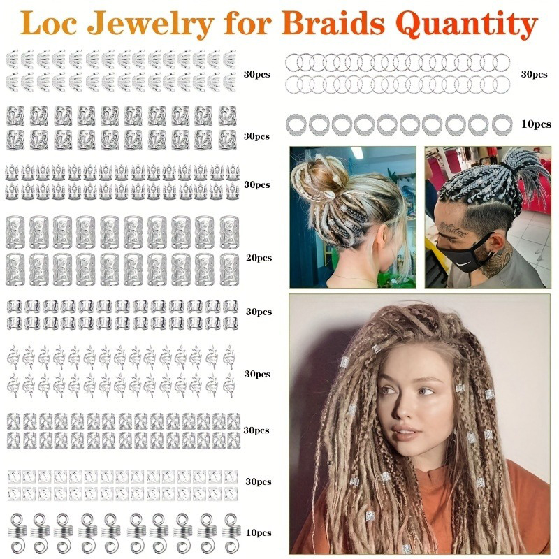 280pcs Silvery Metal Hair Brai - Street Fashion Rings 评论和价格
