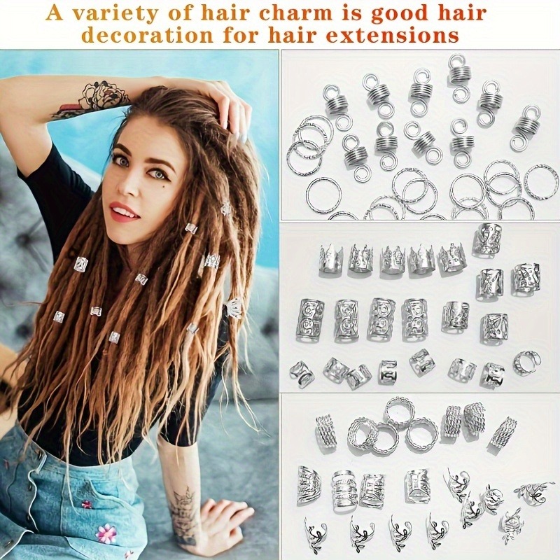 280pcs Silvery Metal Hair Brai - Street Fashion Rings 评论和价格