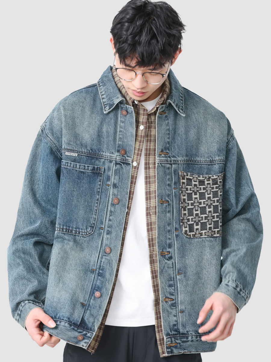 Vintage Embroidery Pocket Deni - Street Fashion Hong Kong 评论和价格
