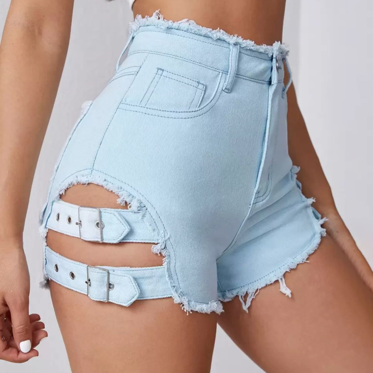Women High Waist Denim Shorts  - Street Fashion Jeans 评论和价格
