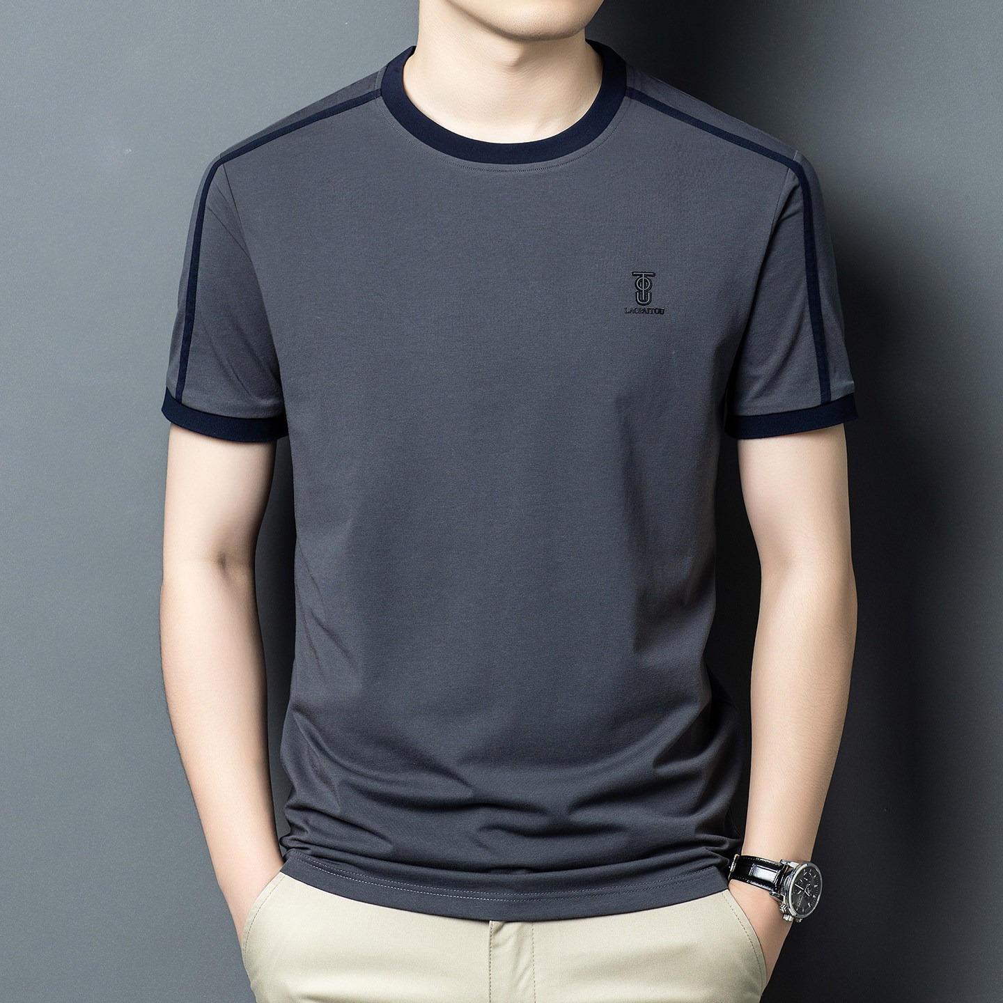 Summer Men's Black T-shirt Hig - Street Fashion In Chinese 评论和价格