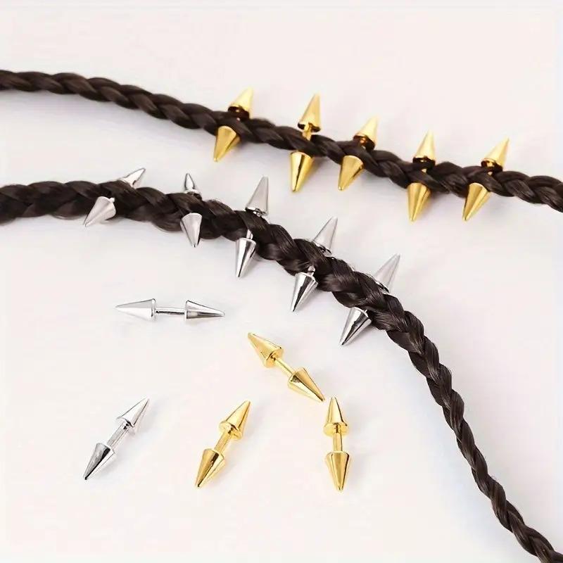 5pcs Set Spiked Hair Clips Pun - Street Fashion Rings 评论和价格