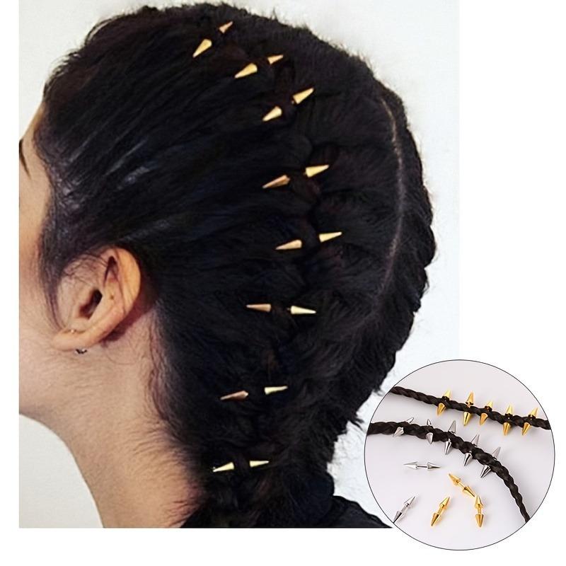 5pcs Set Spiked Hair Clips Pun - Street Fashion Rings 评论和价格