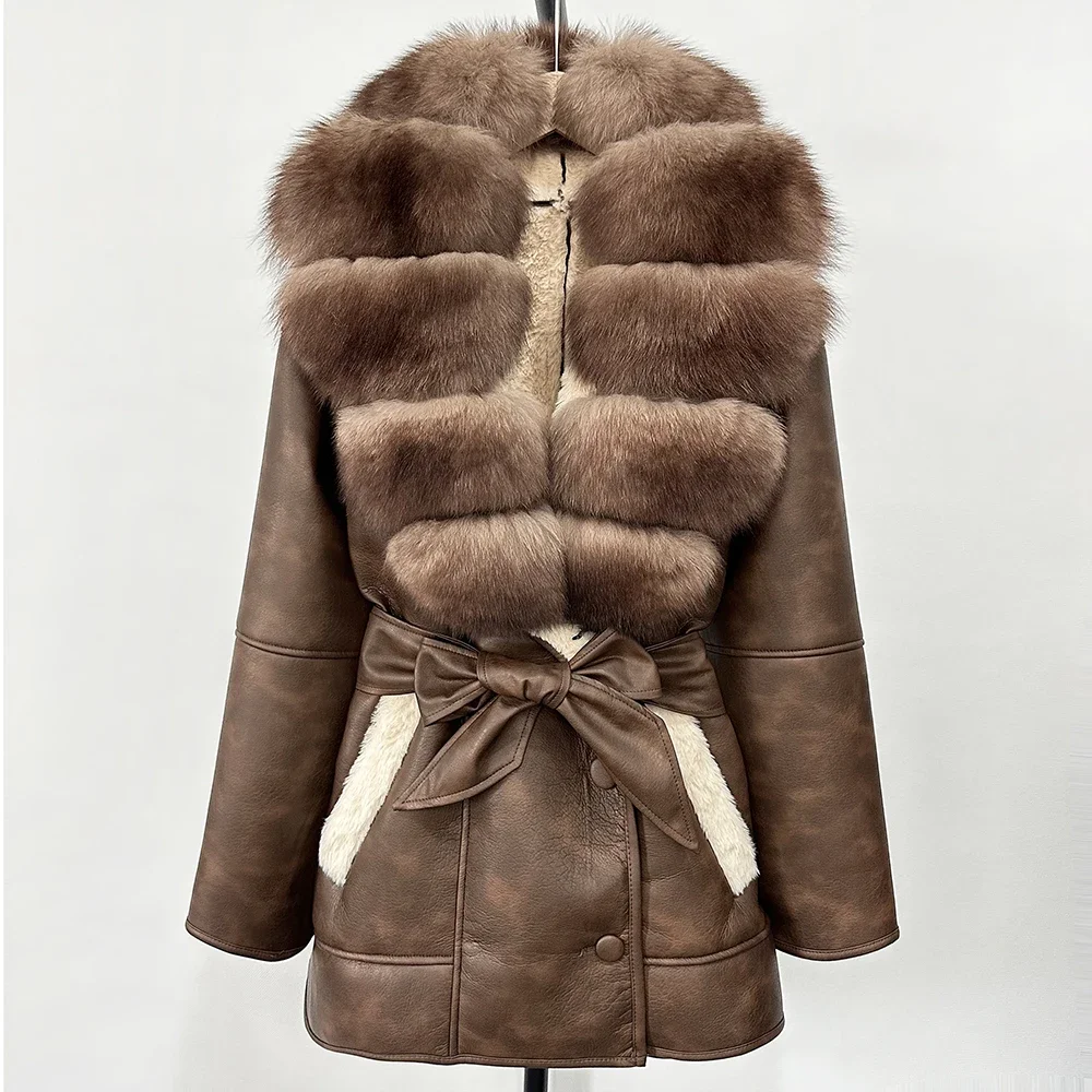 Retro Lamb Fur Jacket Natural  - Street Fashion Store 评论和价格