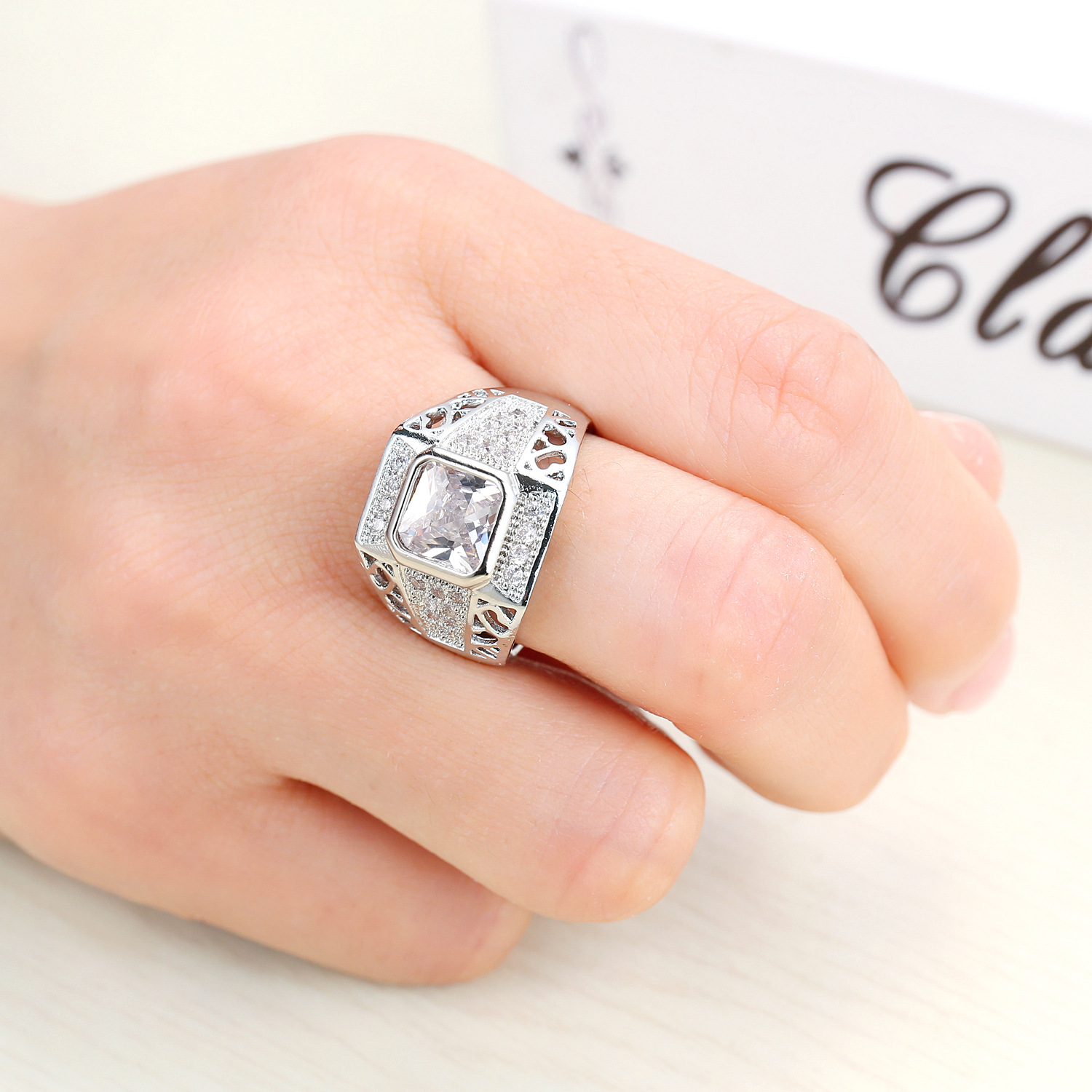 Luxury 925 Sterling Silver Hip - Street Fashion Rings 评论和价格