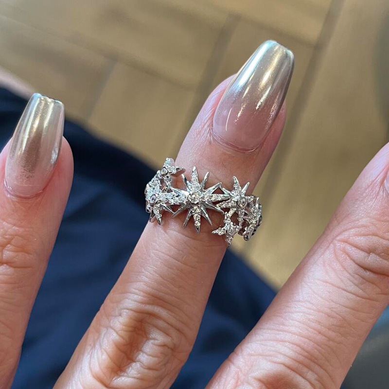 Hip hop style trend full diamo - Street Fashion Rings 评论和价格