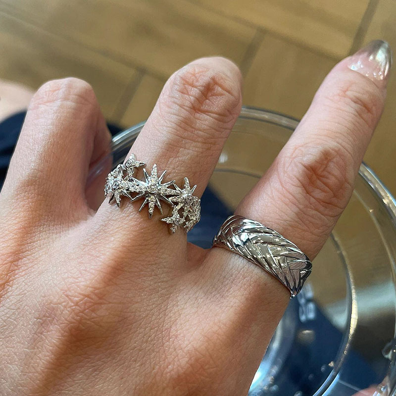 Hip hop style trend full diamo - Street Fashion Rings 评论和价格