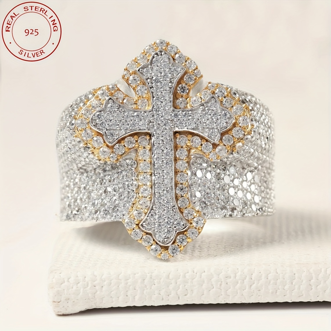 2025 New Arrival Iced Out Cros - Street Fashion Rings 评论和价格