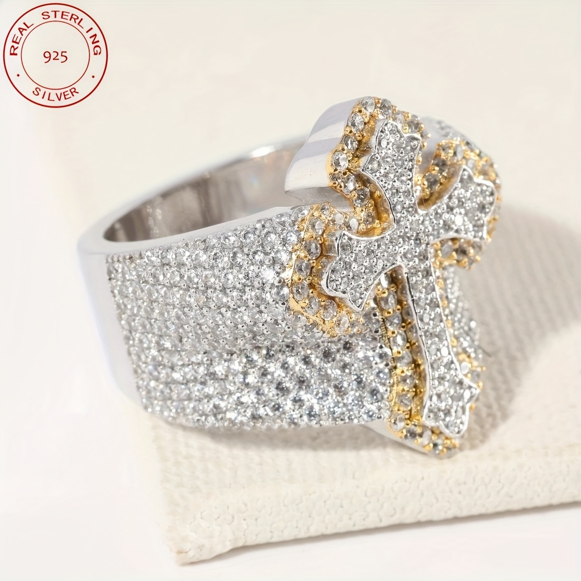 2025 New Arrival Iced Out Cros - Street Fashion Rings 评论和价格