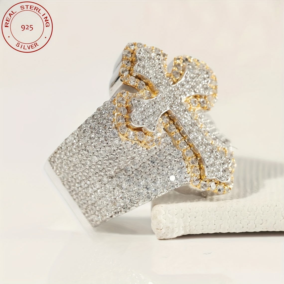 2025 New Arrival Iced Out Cros - Street Fashion Rings 评论和价格